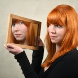 Red Hair Woman and the Mirror
