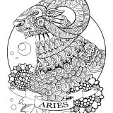 Aries zodiac sign coloring book vector